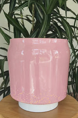 BOLBO - Earthenware Glazed Plant Pot, Antique Pink