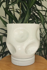 LUA - Terracotta Glazed Plant Pot, White