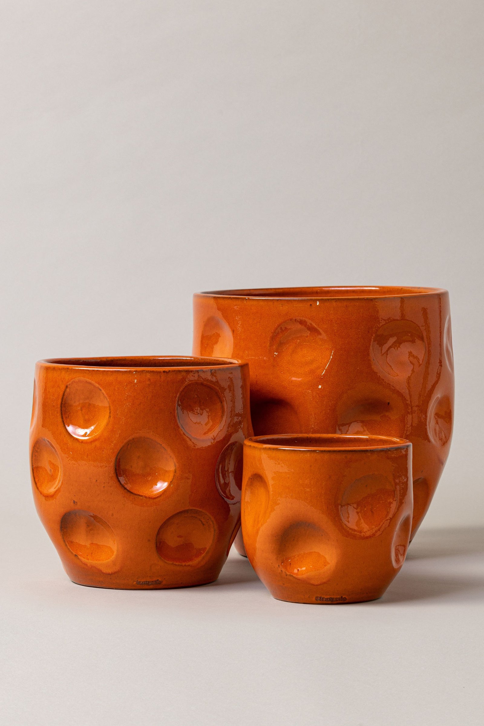 orange ceramic pots for plants LUA PACK